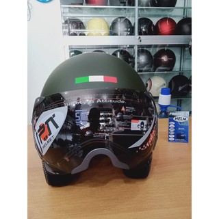  HELM  JPN ITALY KACA PILOT warna  HIJAU  ARMY DOFF Shopee 