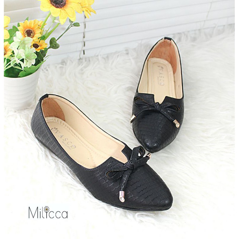 Milicca Clorita Sepatu Flat wanita Flat Shoes Sol Karet