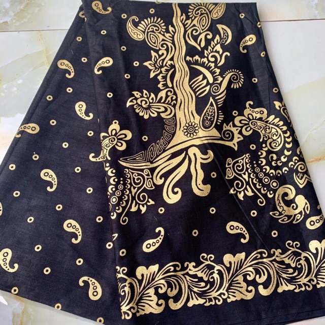 KAIN BATIK  Gold Prada Motif Keris  Hitam Emas Shopee  