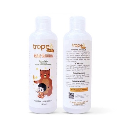 Tropee Bebe Hair Lotion Original Enrich With Aloe Vera Olive And Coconut Oil Refill 250ml