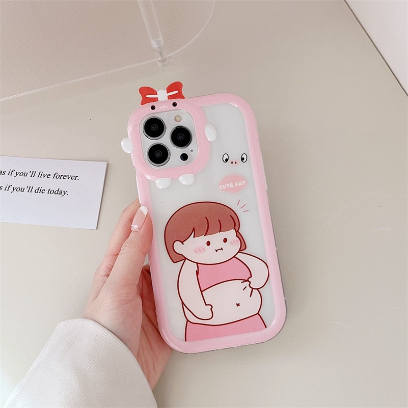 Case Pelindung Lensa Transparan Shockproof Motif Kartun Monster Kecil Untuk iPhone 14 13 12 11 Pro Max X Xr Xs Max 7 8 6 6s Plus SE 2020