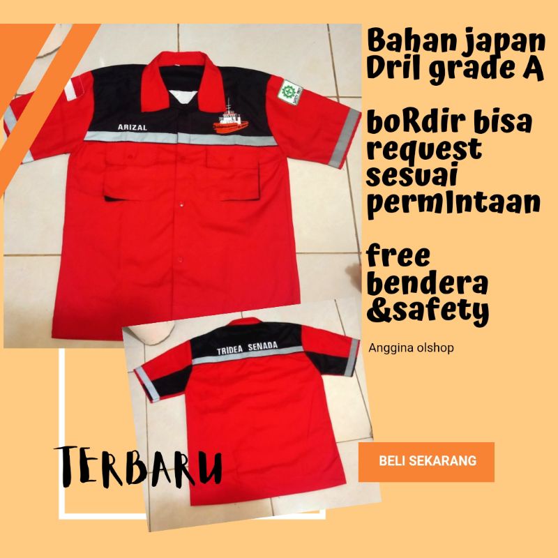 seragam kerja pria lengan pendek/ hem pria tangan pendek/ wearpack safety/ atasan safety pria / wear