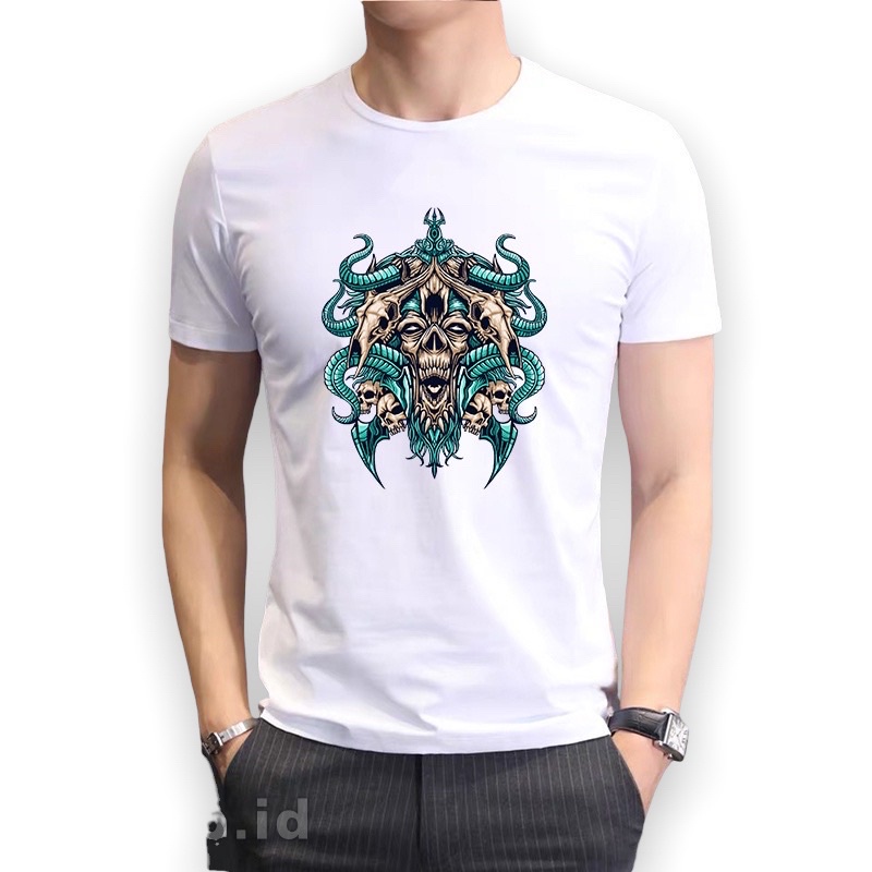 Lilipop Kaos Pria Demon Shinigami Jepang Baju Distro Basic Tshirt Kasual