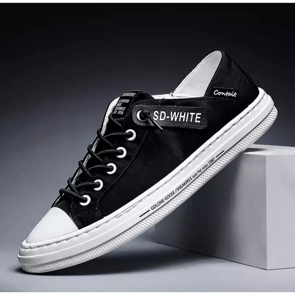 Sepatu Sneaker Pria Import - Sneaker Pria OBSIDEE SD BASIC LOW Running Shoes - Sepatu Kasual Santai-Hitam