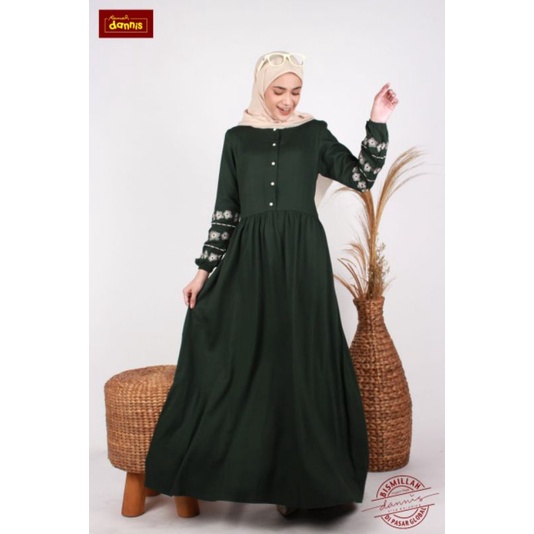 Abaya Dannis Terbaru A220412 free Masker Gamis Dress Muslim Fashion Muslimah