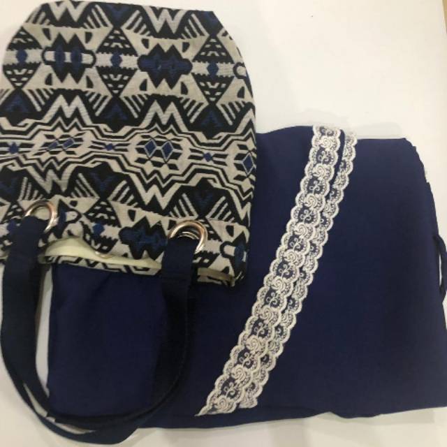 Mukena / mukenah jumbo satin seta silk - Biru