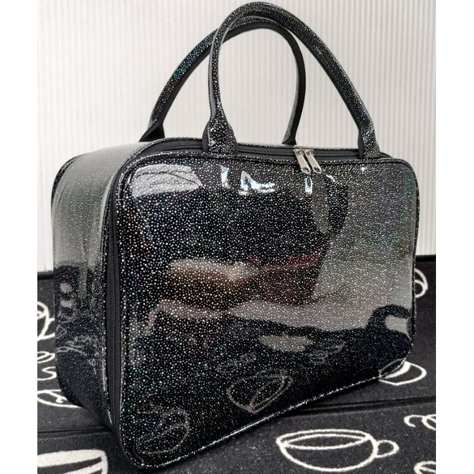 TRAVEL BAG MIKA Tas Travel Mika Glitter Transparan untuk Pakaian, Koper Mini Fiber, Ukuran Medium da