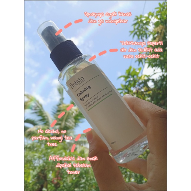 Spray Wajah Calming Spray Pratista Cica Face Mist Wajah Pelembab Cica Atasi Beruntusan Jerawat Pratista Ori