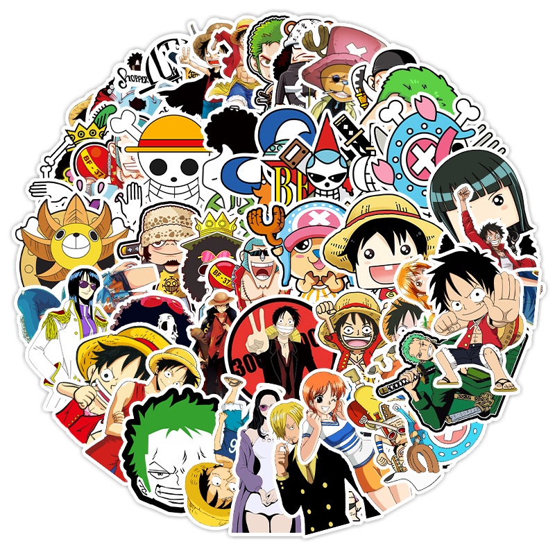 One piece kartun graffiti sticker komputer skateboard mobil sepeda motor gitar dekoratif stiker