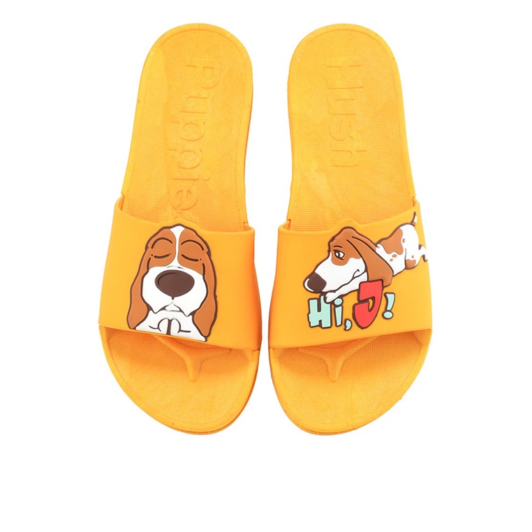 SANDAL SLIDE WANITA HUSH PUPPIES ORIGINAL CASUAL BRANDED YELLOW HW39