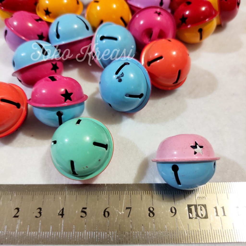 (Per Pcs) Lonceng warna / Lonceng Kucing / Kelintingan / Bell dua warna 30mm