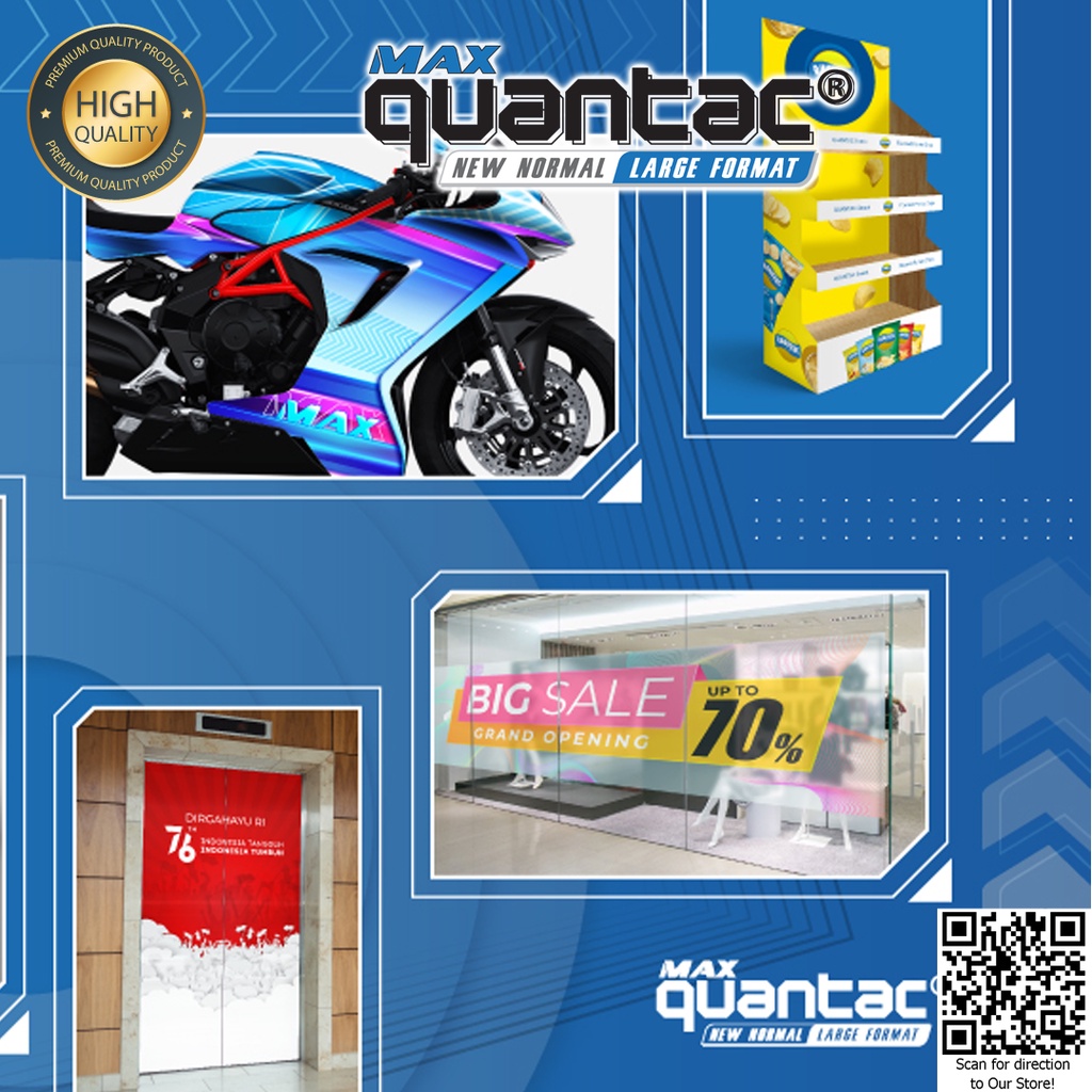 Sticker QUANTAC® MAX 68WX-A Stiker Vinyl Digital Print Eco Solvent / UV Printing / Latex - Indoor/Outdoor 1.27 m x 50 m - Roll