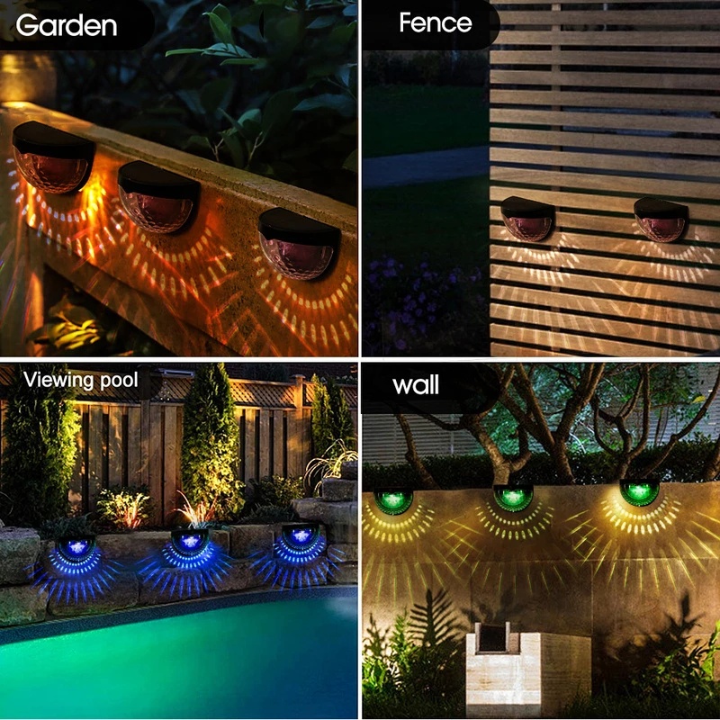 1 Pc Lampu Dinding 6 Led Tenaga Surya Tahan Air Untuk Dekorasi Taman