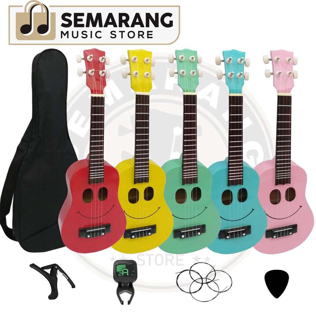 Gitar Ukulele Smile Senar 4 Paket Super Komplit-PAKET E