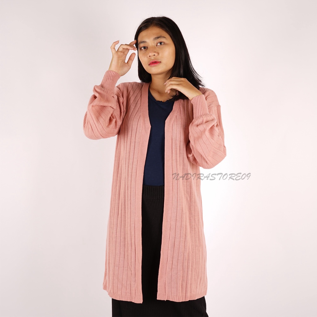 CARDIGAN RAJUT LONGKARDI  BALON