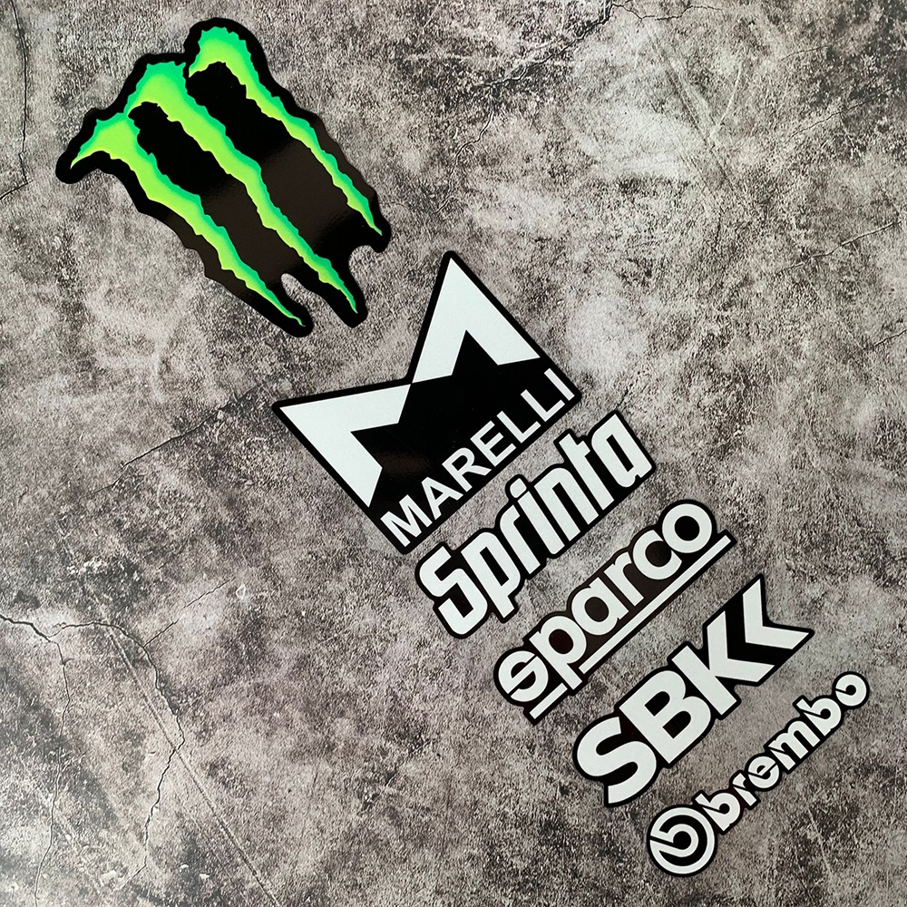 Stiker Reflektif Motif Logo Monster Bahan PVC Anti Air Untuk Dekorasi Pintu Samping Mobil / Helm Motor