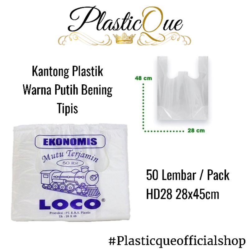 KANTONG PLASTIK PUTIH NATURAL BENING HD28 HD 28 28x45cm 28x45 cm EKONOMIS KRESEK TENTENG EMBROS TIPI