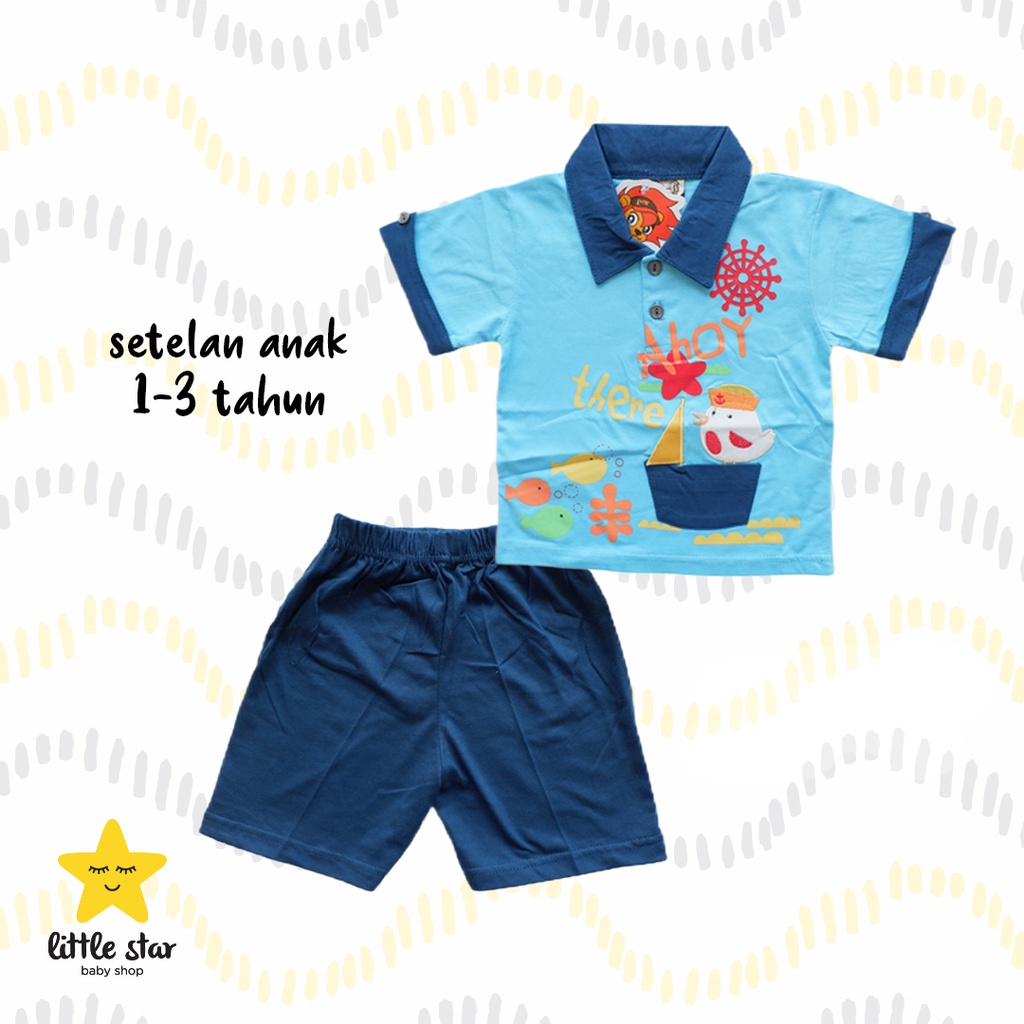 Lion Setelan Anak Cowok | Set Kaos Baju Atasan Celana Anak Laki