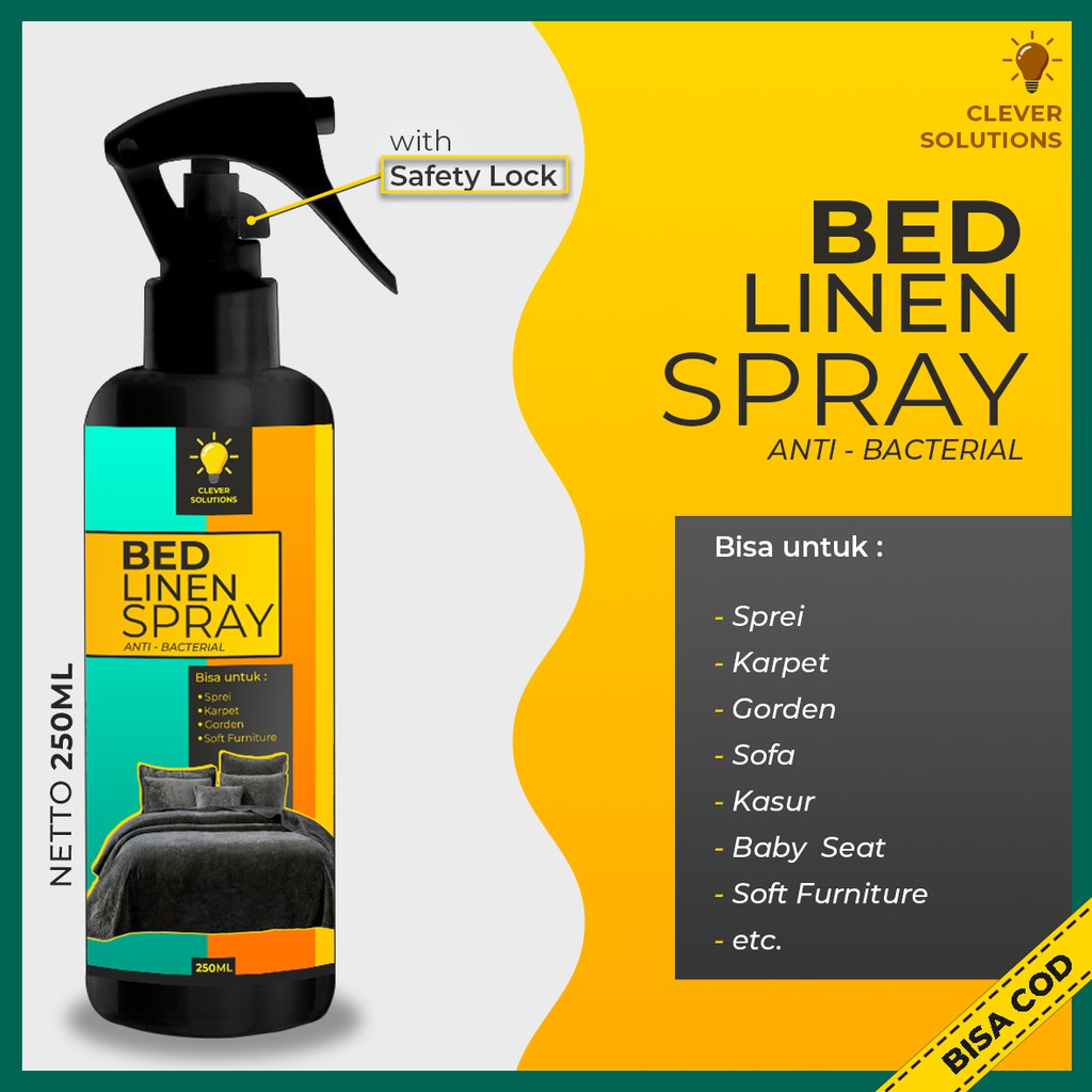 Bed Linen Spray Disinfectant with Anti Bacterial Virus Essential Oil Pengharum Ruangan 250ML