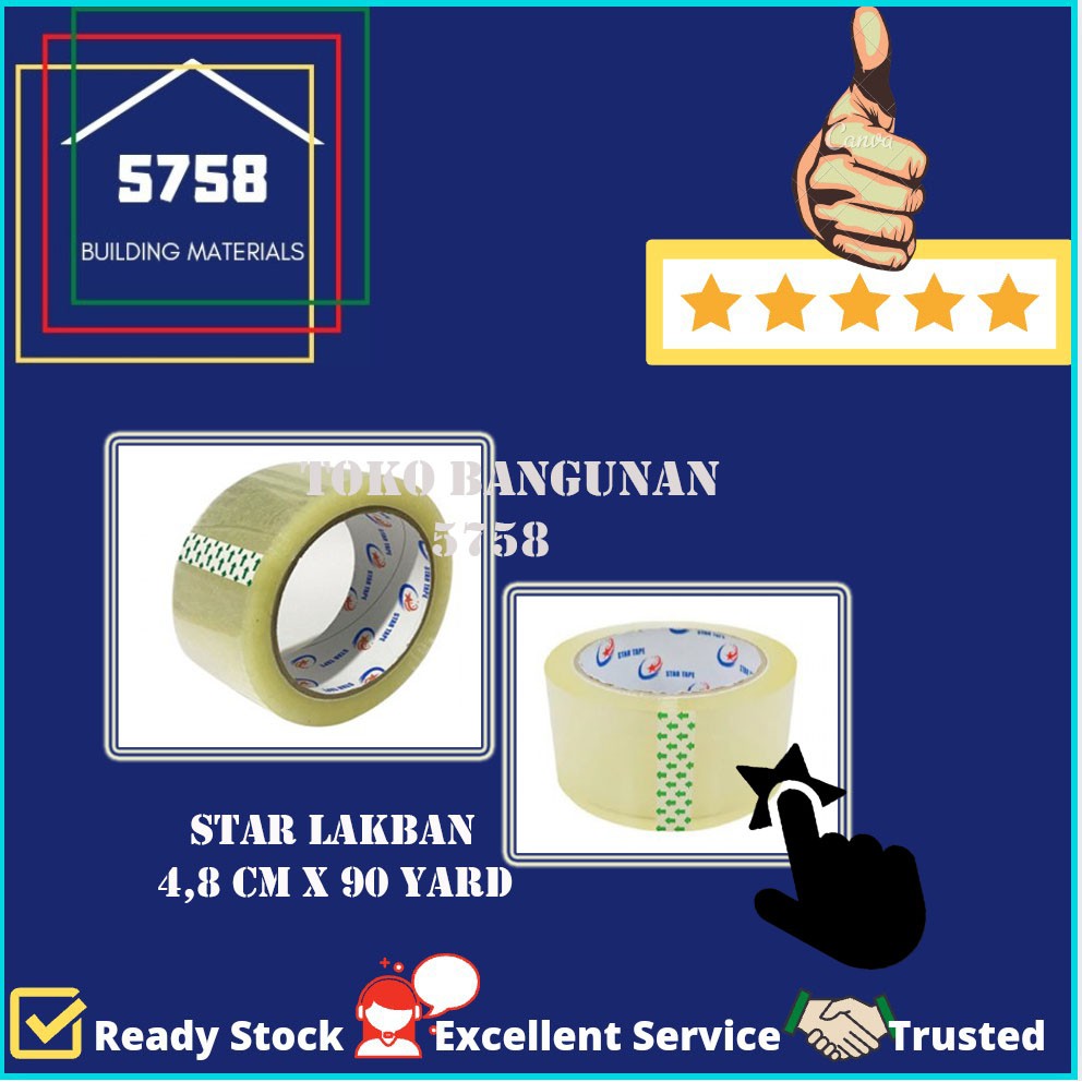 

STAR TAPE Lakban Isolasi Selotip Besar Bening Clear 2 Inch