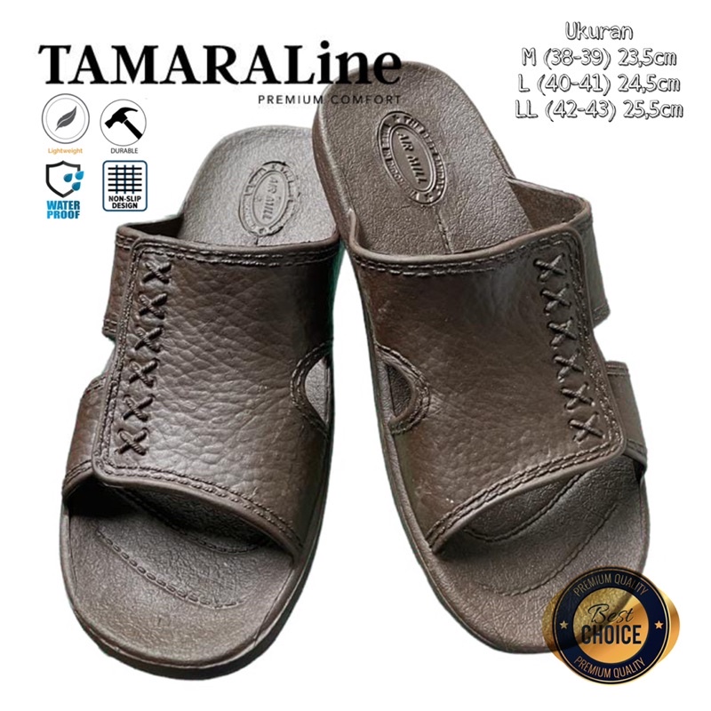 Sandal Selop Slide Slip on Karet Pria Dewasa / Remaja - TAMARALINE 116 / Bahan Premium Lentur Empuk Ringan Kuat Anti Slip Anti Air Model Sandal Casual Santai Rumah Hotel Outdoor Kamar Mandi Murah Original