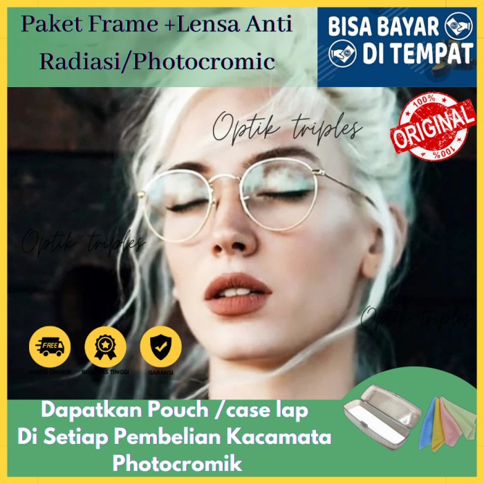 Kacamata Minus Pria - Kacamata Minus Pria/Wanita Anti Radiasi Photocromic Model Korea Metal