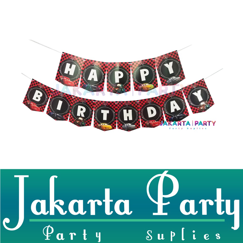 Banner HBD Cars / Bunting Flag Cars - Jakarta Party