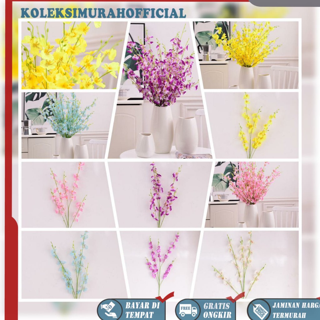 COD BUNGA ANGGREK  BUNGA  PLASTIK BUNGA ARTIFISIAL BUNGA PAJANGAN  IMITASI BUNGA HIASAN BT9012