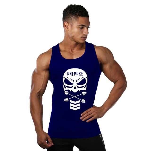 Kaos Singlet Onemore Vector Warna Biru Dongker