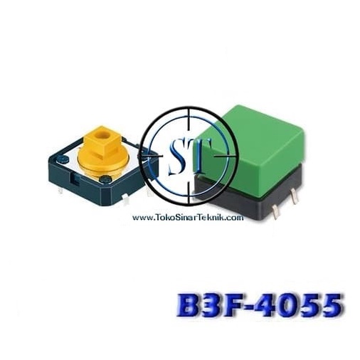 BA-22-B3F-4055 Square Tact Switch 12x12x7.3 +Tutup Keycap Kotak Warna On Off Sakalr Tombole Tekan Momentary