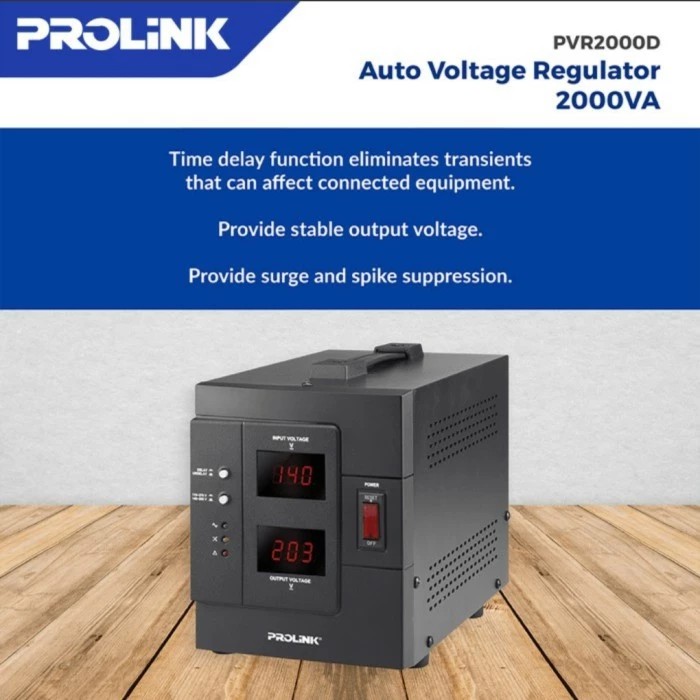 STABILIZER PROLINK PVR2000D AVR RELAY CONTROLLED / STABILIZER 2000VA