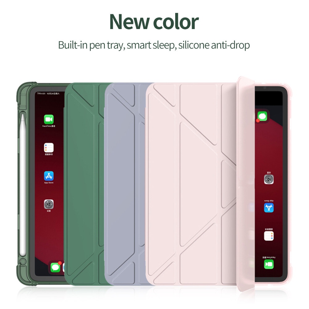 Soft Case Pelindung Dengan Holder Pensil Untuk Ipad Air 5 / Smart Cvoer 7th 8th 9th Gen 6th 9.7 Inch Air 2 5th