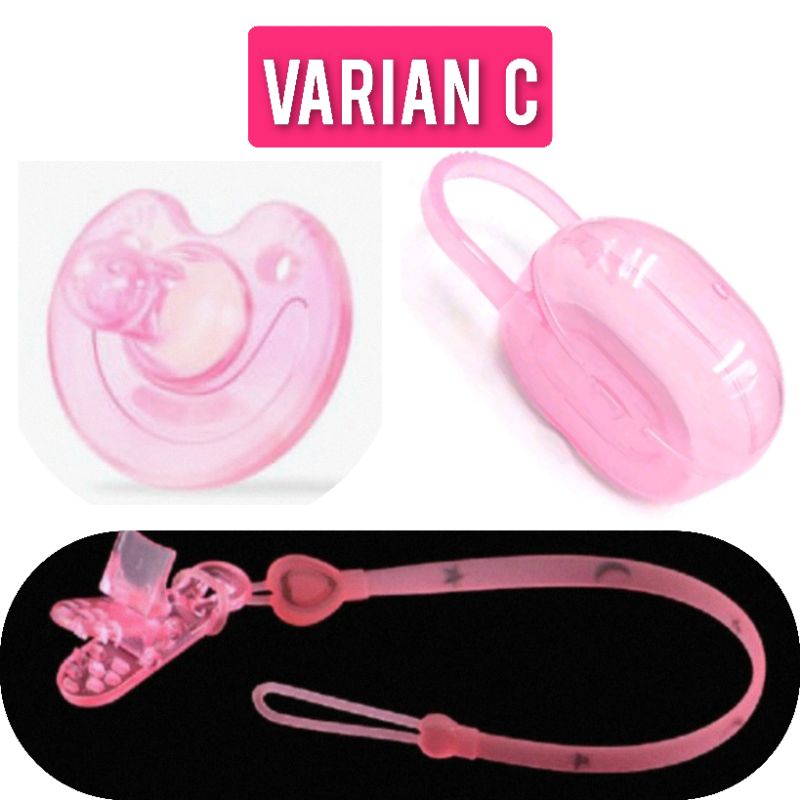Dot Bayi Empeng Bayi Silikon 3 in 1 set orthodontics bpa free Dot Empeng Bayi Silikon with box and chain-VARIAN C