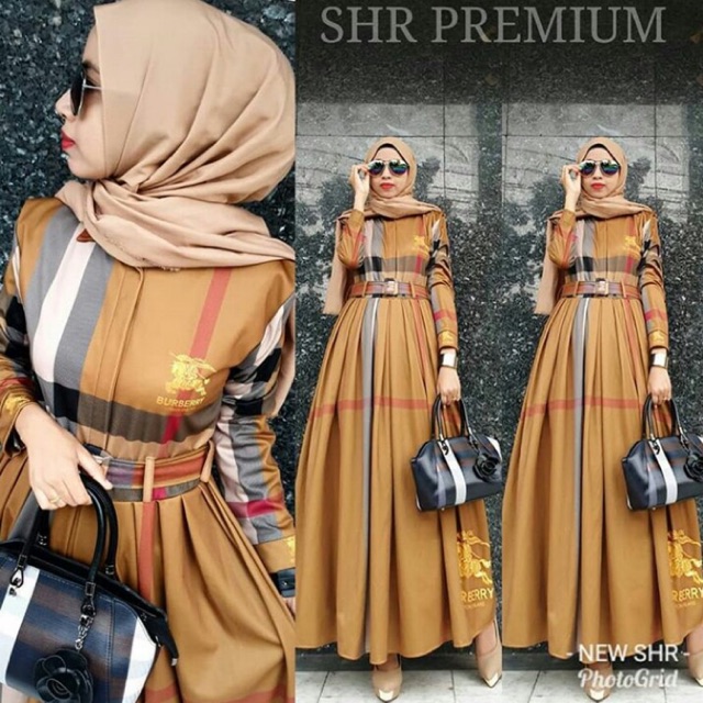 paket gamis shr premium burberry