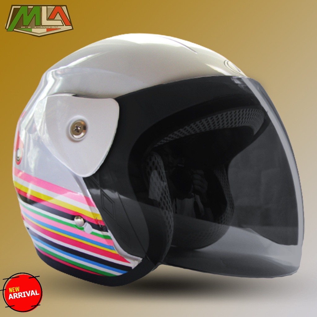 Helm Dewasa Half Face Evolution Seperti Helm GM Original Motif I LOVE BIKE -Helm Murah COD