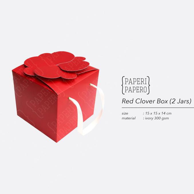 

BARU Red Clover Box isi 2 - Kotak Kue Kering Toples 500 Gr Merah Laminating