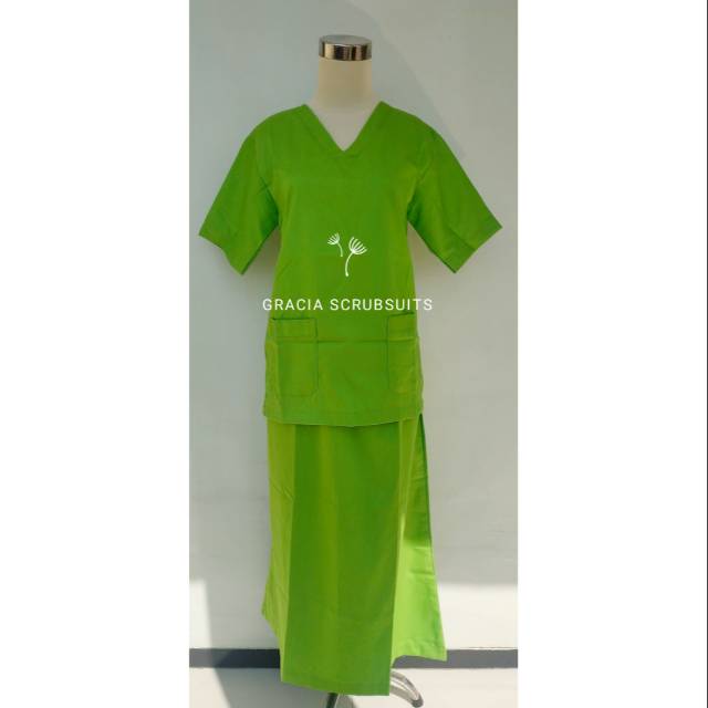 Gracia Scrubsuits Baju Jaga Malam Oka Scrubsuits Scrub Rok Panjang Dokter Perawat Bidan Shopee Indonesia