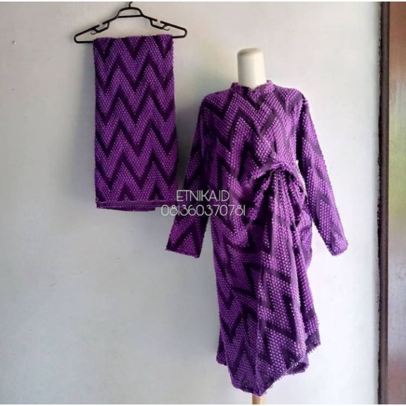 Tenun bulu purple 1 set