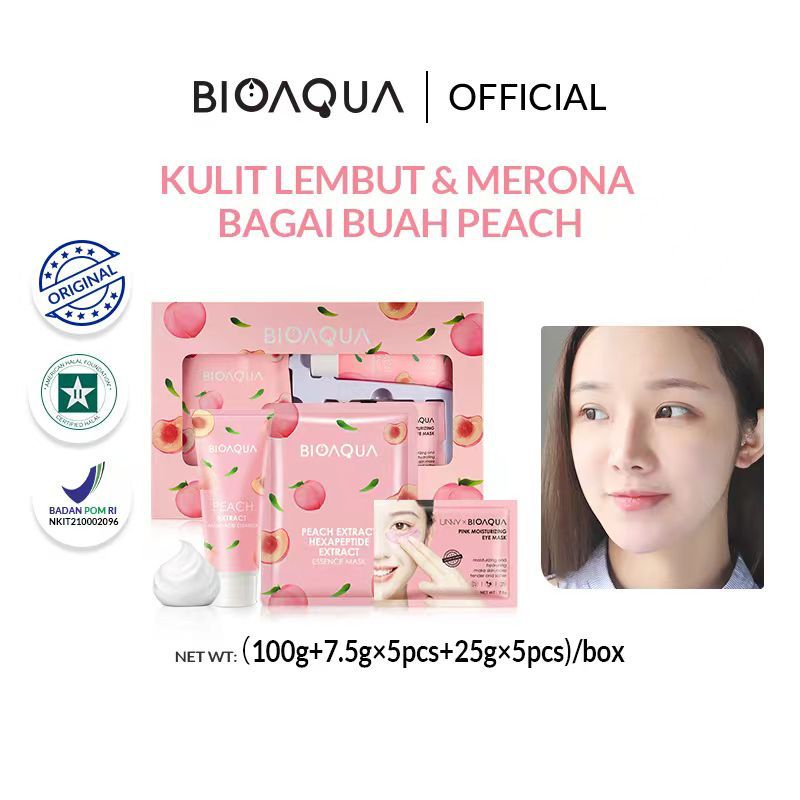 ✨ AKU MURAH ✨ BIOAQUA Peach Skin Care Set 100g+7.5g*5+25g*5