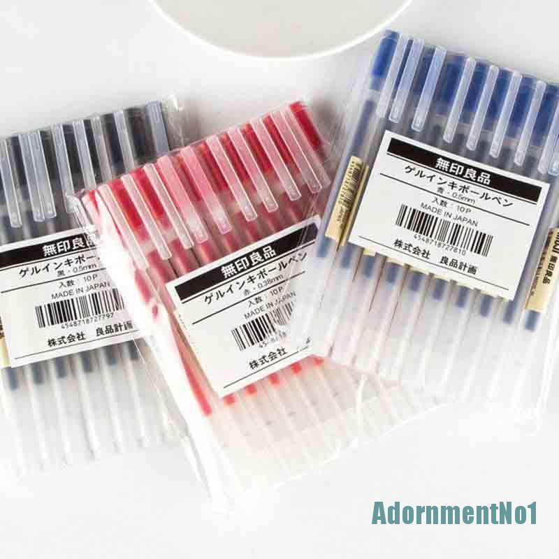 (AdornmentNo1) Muji Moma 5pcs / Set Pulpen Tinta Gel 0.38mm / 0.5mm Tidak Beracun