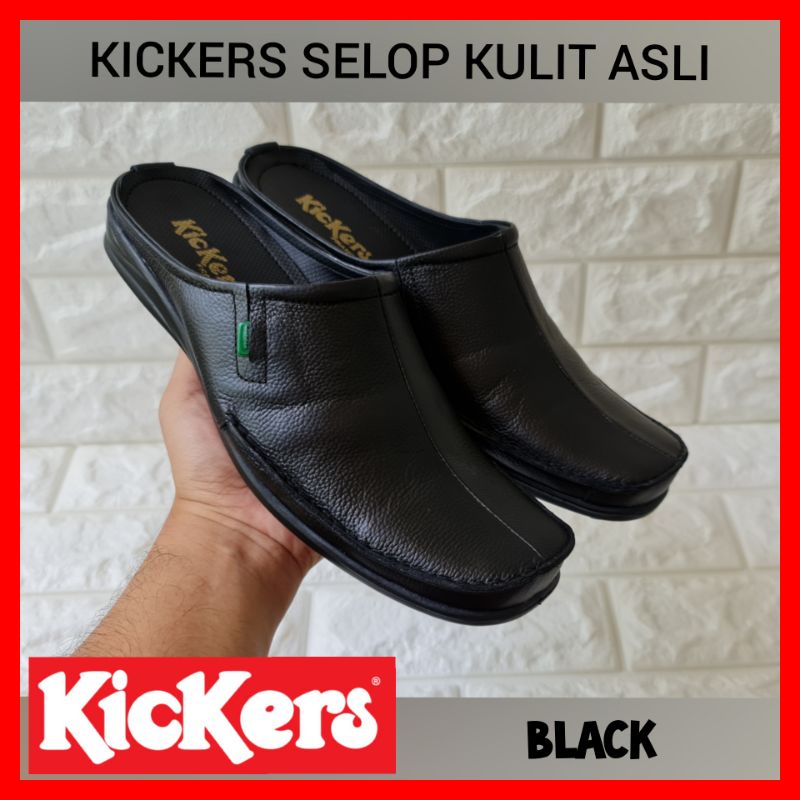 SANDAL PRIA SELOP KICKERS BUSTONG KULIT ASLI / SENDAL COWOK FORMAL RESMI PROMO / SANDAL WEDDING ADAT ASLI KULIT