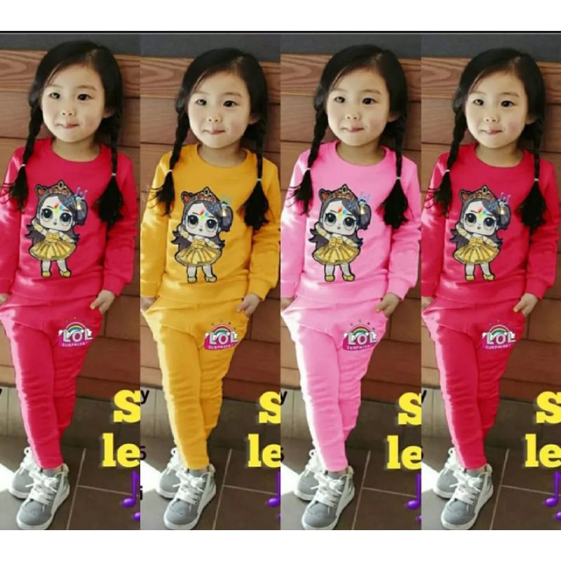 baju setelan lol LED anak perempuan