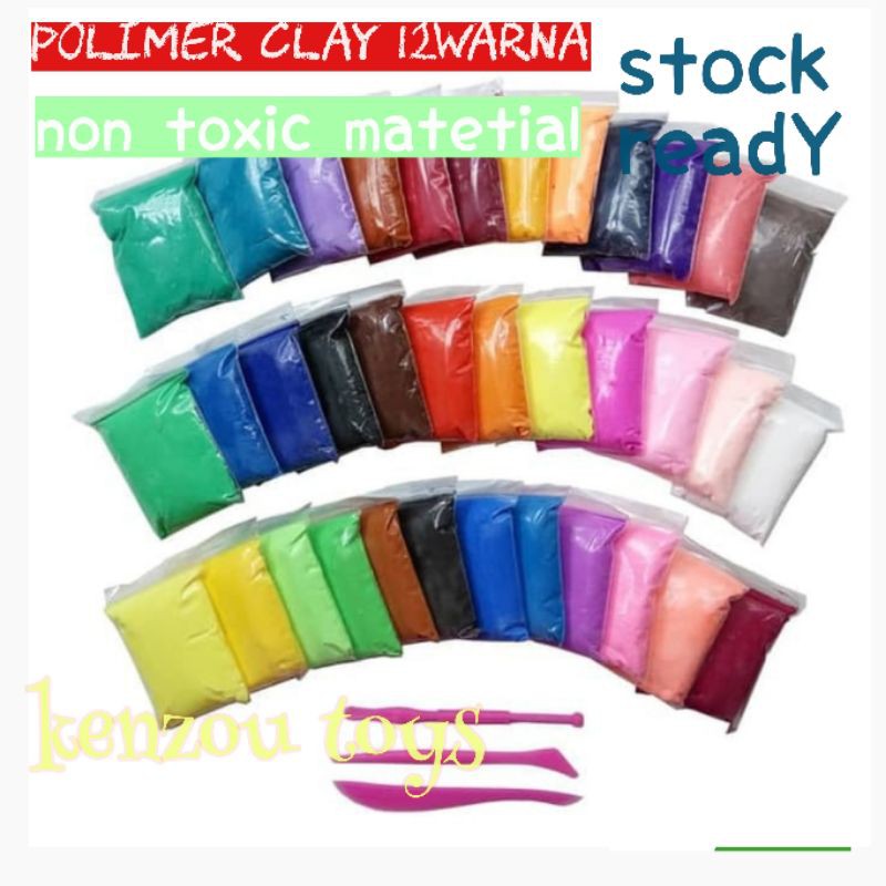 mainan anak lilin polymer claY isi 12 perkantong