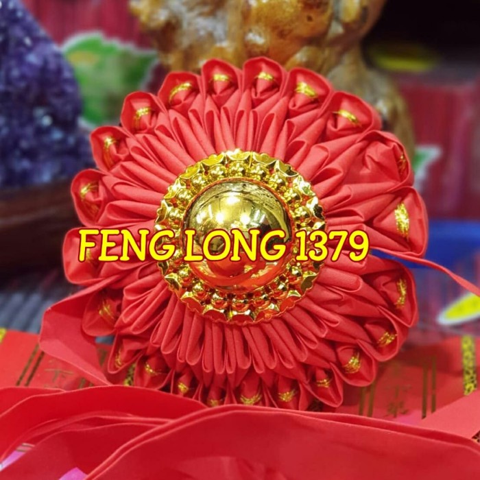 Towi Meja Altar - Bola Kain Merah Premium Seri 5 Aksesoris Dekorasi Altar Sembahyang