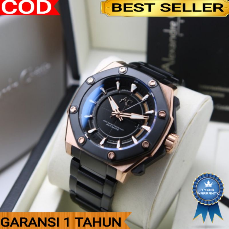 ALEXANDRE CHRISTIE AC 9601 AC9601 AUTOMATIC RANTAI PRIA ORIGINAL GARANSI 1 TAHUN