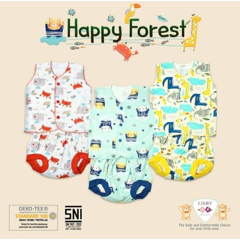 LIBBY Setelan Baju Bayi Baru Lahir Bahan Katun SNI Halus Lembut Tebal Premium TOP Quality