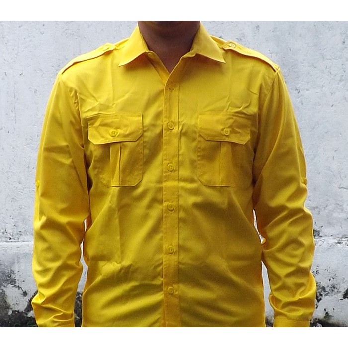 Kemeja Outdoor / Lapangan / Gunung / PDL Lengan Panjang Kuning