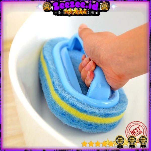 Sikat Pembersih Kamar Mandi WC Dapur Sponge Cleaning Brush - SW024 - Blue