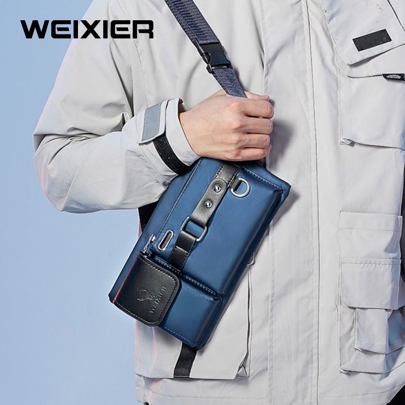 WEIXIER YB9554 Tas Selempang Pria Kulit Waistbag Anti Air WK-SBY