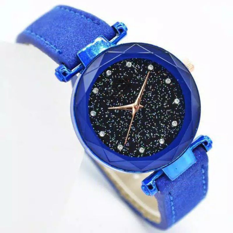 (SS) Jam Tangan Wanita Analog Bulat Diyoor Kulit Diamond Full Color